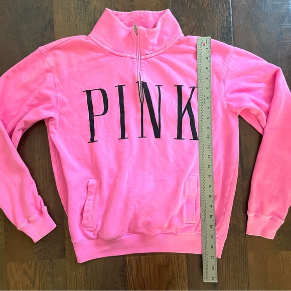 PINK VICTORIA’S SECRET zip neck sweatshirt, size XS - Picture 8 of 12